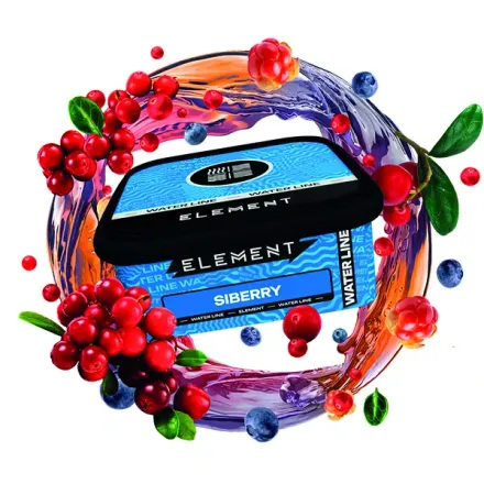 Element Tobacco Water Line - Siberry (Cowberry, Cranberry, Cloudberry, Druberry & Blueberry) 200 gr