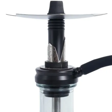 Embery Hookah - Mini Mono Customs Geometric Skull (Black & Silver)