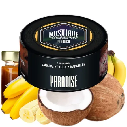 Must Have Hookah Tobacco - Paradise (Banana, Caramel & Coconut) 125 gr Must Have Hookah Tobacco - Paradise (Banana, Caramel & Coconut) 125 gr