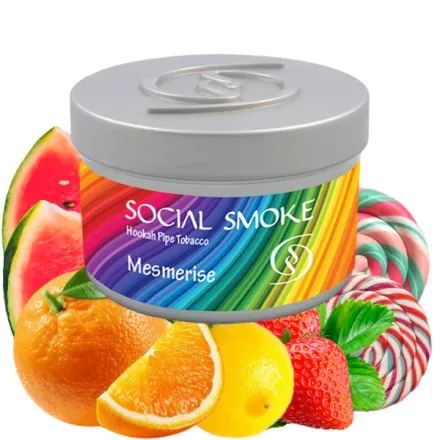 Social Smoke Hookah Tobacco - Mesmerise (Orange, Watermelon, Strawberry, Lemon & Candy) 100 gr Social Smoke Hookah Tobacco - Mesmerise (Orange, Watermelon, Strawberry, Lemon & Candy) 100 gr