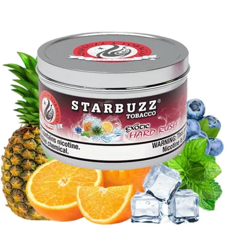 Starbuzz Exotic Hookah Tobacco - Hard Rush (Pineapple, Blueberry, Orange, Mint & Ice) 250 gr