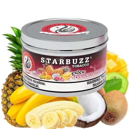 Starbuzz Exotic Hookah Tobacco - Tropical Fruit (Banana, Coconut, Kiwi, Mango & Pineapple) 100 gr Starbuzz Exotic Hookah Tobacco - Tropical Fruit (Banana, Coconut, Kiwi, Mango & Pineapple) 100 gr