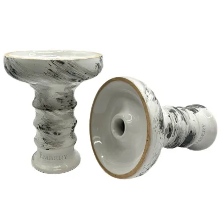 Clay Hookah Bowl Embery - JS-Funnel White Magic (White)