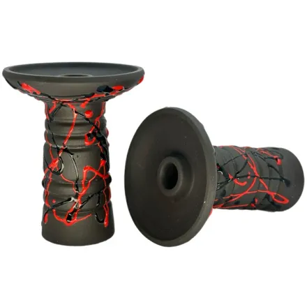 Clay Hookah Bowl Gusto - Alien Phunnel (Red with Black)