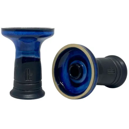 Clay Hookah Bowl Lavart - Aurora Aqua Phunnel (Black & Blue)