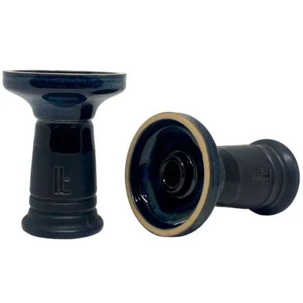 Clay Hookah Bowl Lavart - Aurora Sapphire Phunnel (Black & Blue)