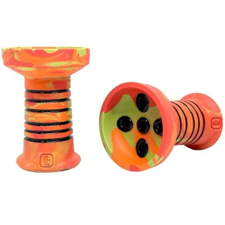 Clay Hookah Bowl Lavart - Spectra Sunset Classic (Green & Orange)