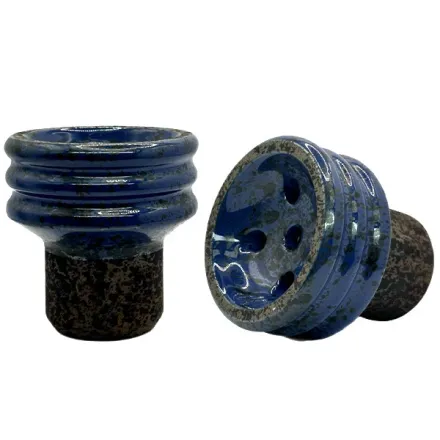 Clay Hookah Bowl Telamon - Turkish Glaze (Blue)