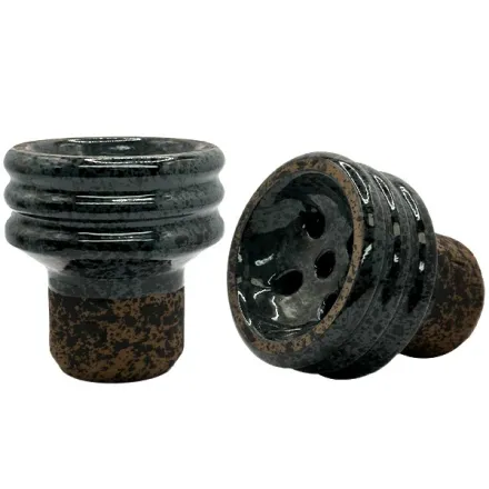 Clay Hookah Bowl Telamon - Turkish Glaze (Grey)