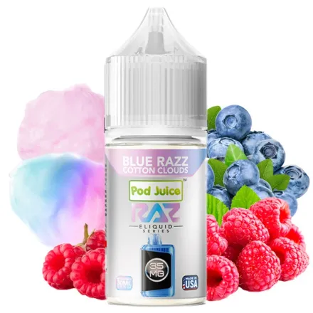 E-Liquid RAZ Pod Juice Salt Nic 3.5% - Blue Razz Cotton Clouds 30 ml