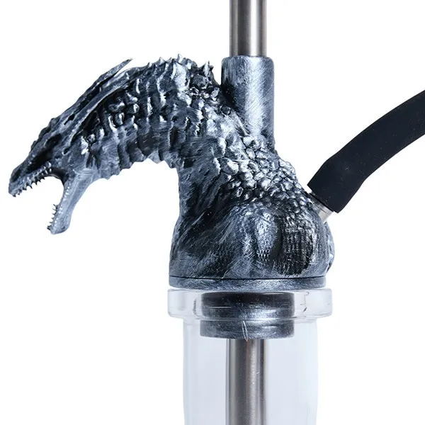 2x2 Hookah - Dragon Born (Silver & Black)