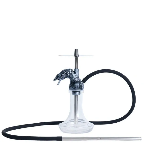 2x2 Hookah - Dragon Born (Silver & Black)