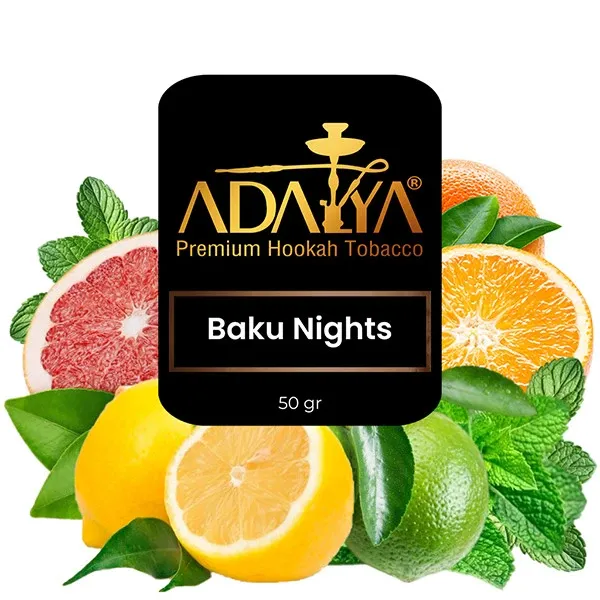 Adalya Hookah Tobacco - Baku Nights (Grapefruit, Lime, Lemon, Orange & Mint) 50 gr