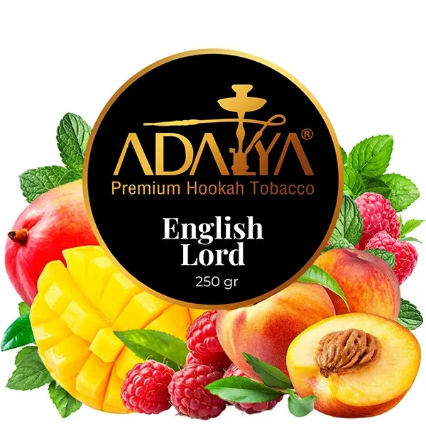 Adalya Hookah Tobacco - English Lord (Raspberry, Peach, Mango & Mint) 250 gr