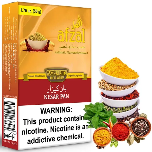 Afzal Hookah Tobacco - Kesar Pan (Spices) 50 gr Afzal Hookah Tobacco - Kesar Pan (Spices) 50 gr