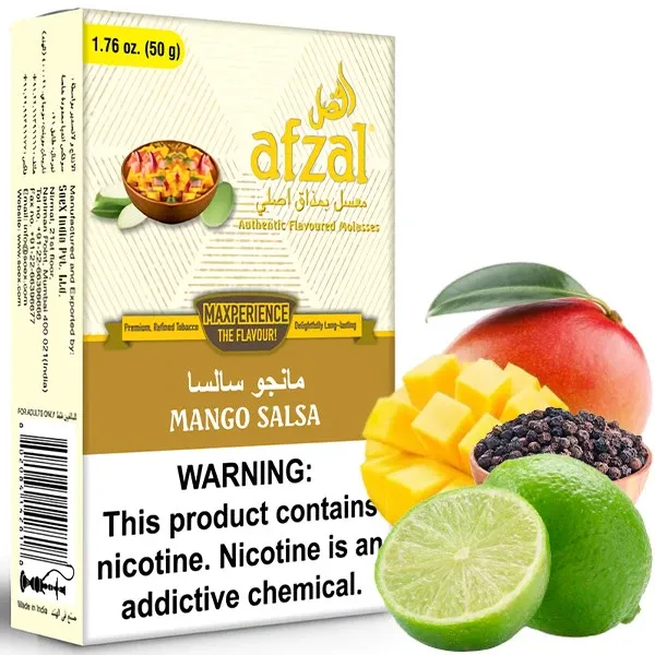 Afzal Hookah Tobacco - Mango Salsa (Lime, Mango & Pepper) 50 gr