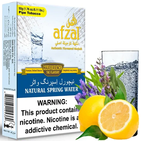Afzal Hookah Tobacco - Natural Spring Water (Lemon, Herbals & Sparkling Water) 50 gr