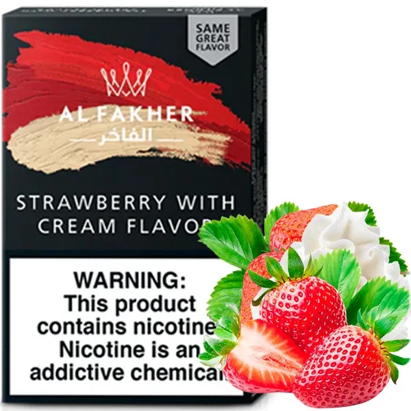 Al Fakher Hookah Tobacco - Strawberry with Cream 50 gr
