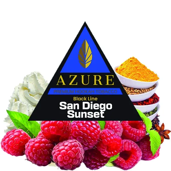 Azure Hookah Tobacco Black Line - San Diego Sunset (Raspberry, Spices & Cream) 100 gr