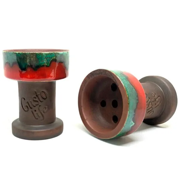 Clay Hookah Bowl Gusto - Rook Classic (Green & Red)