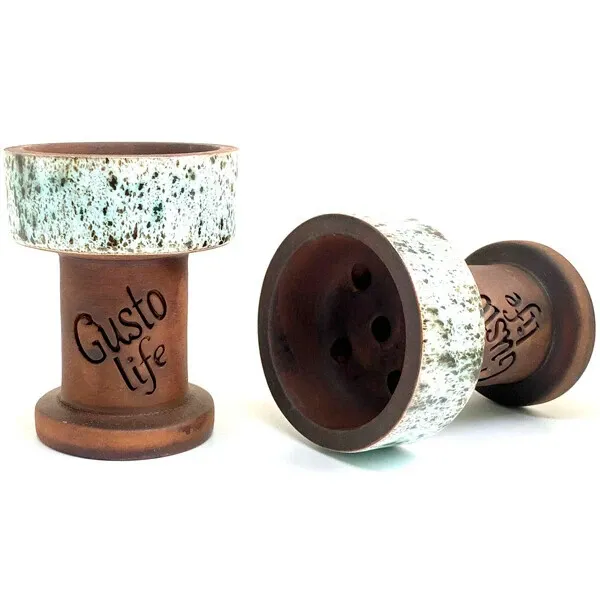 Clay Hookah Bowl Gusto - Rook Classic (White & Gray) Clay Hookah Bowl Gusto - Rook Classic (White & Gray)