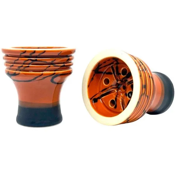 Clay Hookah Bowl Sweet Smoke - Unika Glaze (Orange & Black)