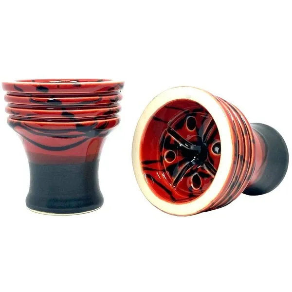 Clay Hookah Bowl Sweet Smoke - Unika Glaze (Red & Black) Clay Hookah Bowl Sweet Smoke - Unika Glaze (Red & Black)