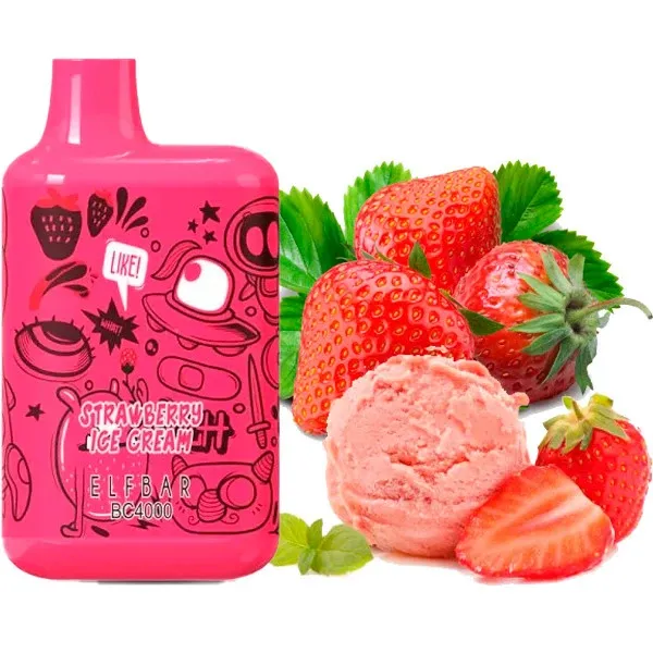 Disposable Pod Elf ​​Bar BC 4000 Puffs (LE) - Strawberry Ice Cream