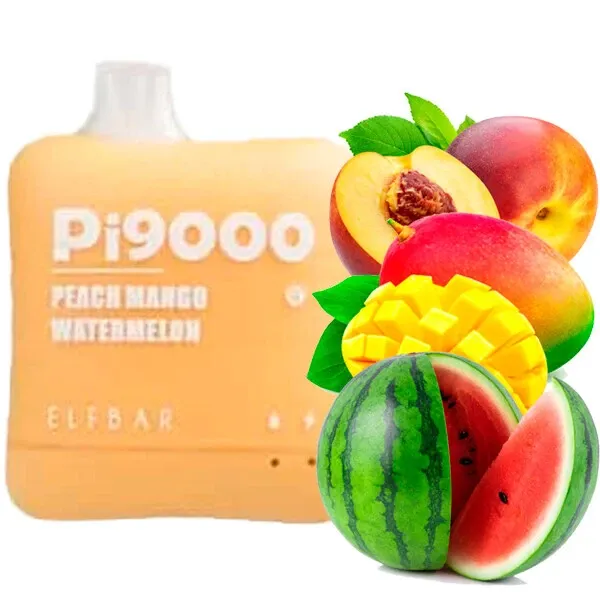 Disposable Pod Elf ​​Bar Pi 9000 Puffs - Peach Mango Watermelon