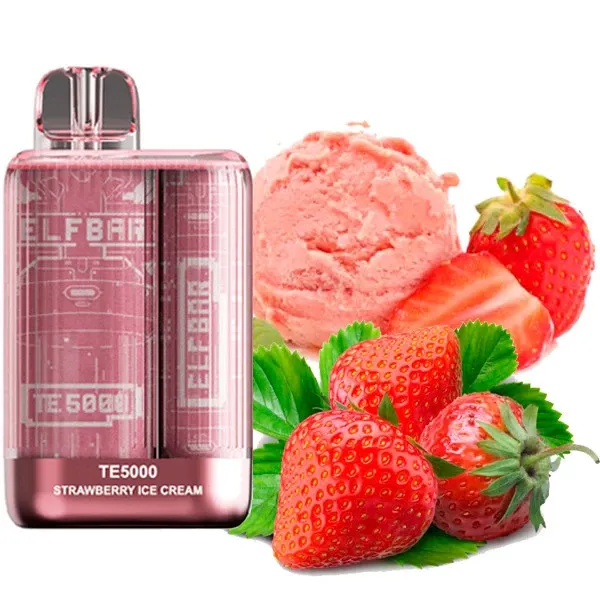 Disposable Pod Elf ​​Bar TE 5000 Puffs - Strawberry Ice Cream