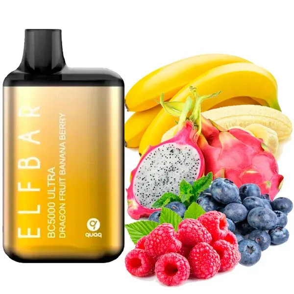 Disposable Pod Elf ​​Bar Ultra BC 5000 Puffs - Dragon Fruit Banana Berry