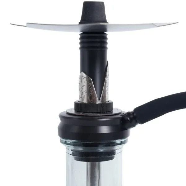 Embery Hookah - Mini Mono Customs Geometric Skull (Black & Silver)