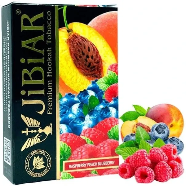 Jibiar Hookah Tobacco - Raspberry Peach Blueberry 50 gr
