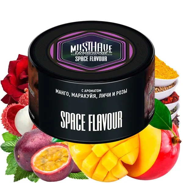 Must Have Hookah Tobacco - Space Flavour (Lychee, Mango, Passionfriut, Peppermint, Rose & Spices) 250 gr