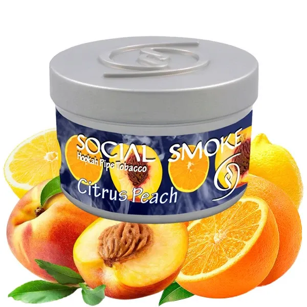 Social Smoke Hookah Tobacco - Citrus Peach (Lemon, Orange & Peach) 250 gr Social Smoke Hookah Tobacco - Citrus Peach (Lemon, Orange & Peach) 250 gr