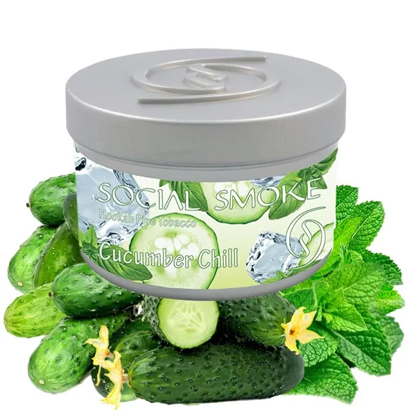 Social Smoke Hookah Tobacco - Cucumber Chill (Mint & Cucumber) 250 gr Social Smoke Hookah Tobacco - Cucumber Chill (Mint & Cucumber) 250 gr
