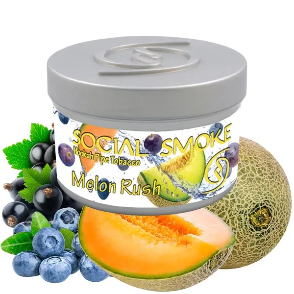 Social Smoke Hookah Tobacco - Melon Rush (Blueberry, Melon & Black Currant) 250 gr