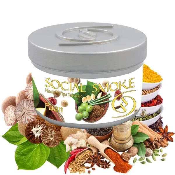 Social Smoke Hookah Tobacco - Paan (Spices, Nut, Betel Leafs) 250 gr