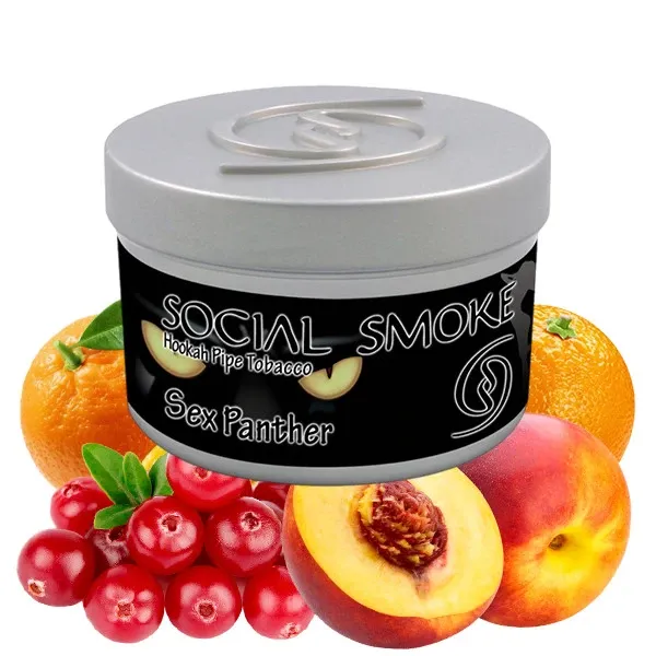 Social Smoke Hookah Tobacco - Sex Panther (Cranberry, Peach & Orange) 100 gr