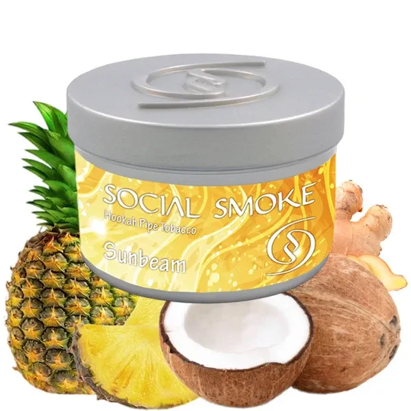 Social Smoke Hookah Tobacco - Sunbeam (Coconut, Ginger, & Pineapple) 100 gr