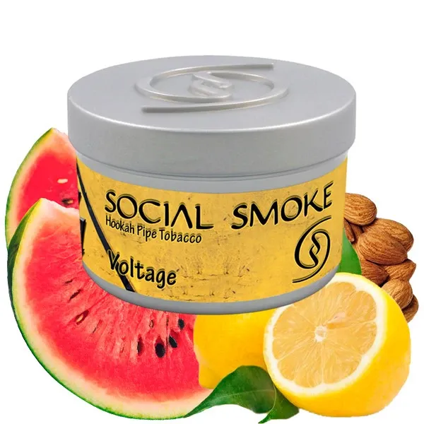 Social Smoke Hookah Tobacco - Voltage (Amaretto, Lemon & Watermelon) 100 gr Social Smoke Hookah Tobacco - Voltage (Amaretto, Lemon & Watermelon) 100 gr