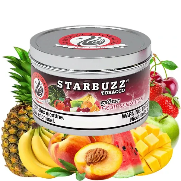 Starbuzz Exotic Hookah Tobacco - Fruit Sensation (Banana, Apple, Cherry, Strawberry, Watermelon, Peach, Mango & Pineapple) 250 gr