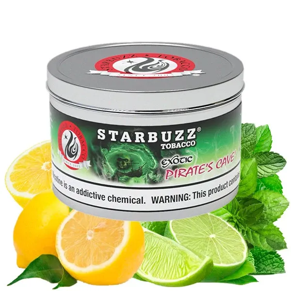 Starbuzz Exotic Hookah Tobacco - Pirates Cave (Lemon, Lime & Mint) 250 gr Starbuzz Exotic Hookah Tobacco - Pirates Cave (Lemon, Lime & Mint) 250 gr