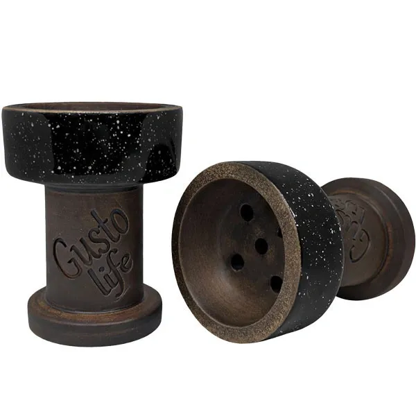 Clay Hookah Bowl Gusto - Rook Classic (Black and White)
