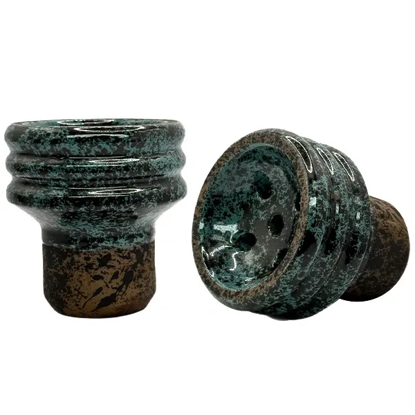 Clay Hookah Bowl Telamon - Turkish Glaze (Green)