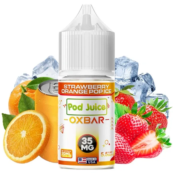 E-Liquid OXBAR Pod Juice Salt Nic 3.5% - Strawberry Orange Pop Ice 30 ml