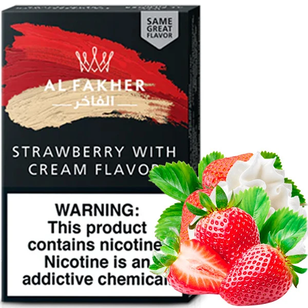 Al Fakher Hookah Tobacco - Strawberry with Cream 50 gr