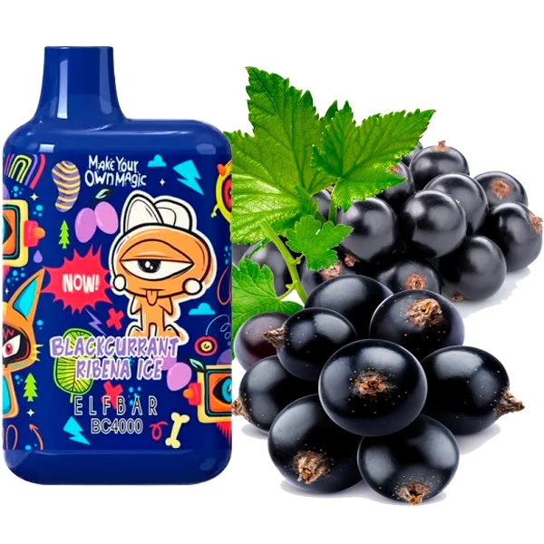 Disposable Pod Elf ​​Bar BC 4000 Puffs (LE) - Blackcurrant Ribena Ice