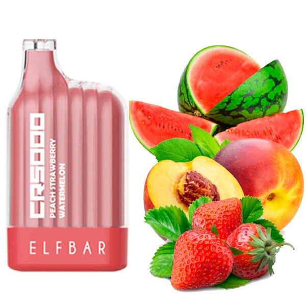 Disposable Pod Elf ​​Bar CR 5000 Puffs - Peach Strawberry Watermelon