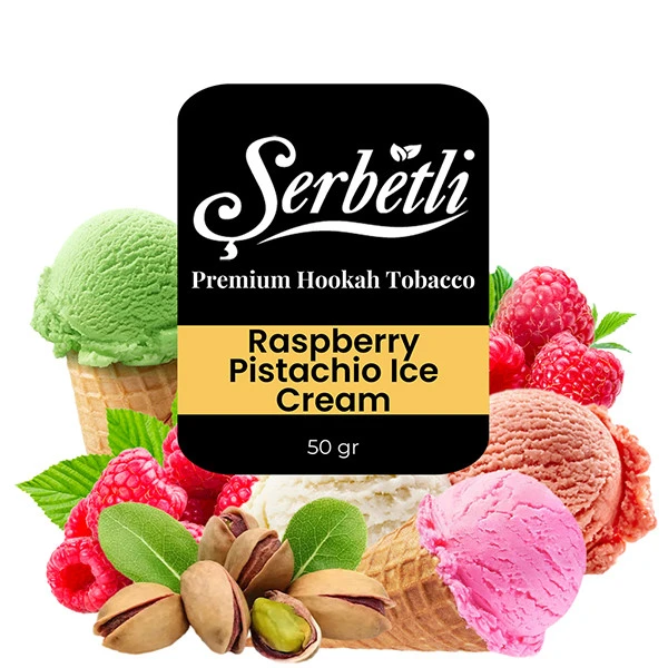 Serbetli Hookah Tobacco - Raspberry Pistachio Ice Cream 50 gr